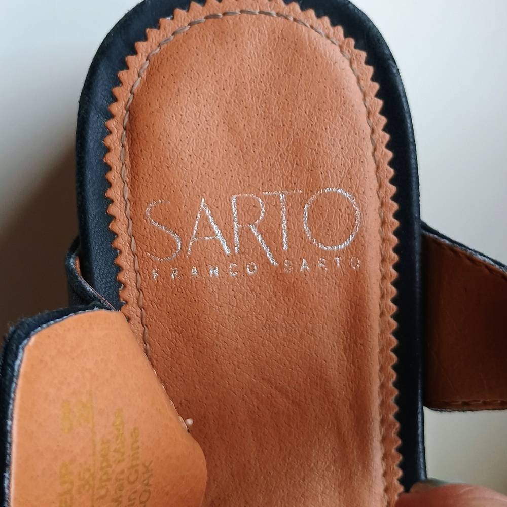 Women's Sarto By Franco Sarto Black Sierra Platform Wedge Espadrille Sandals 5M - Picture 6 of 12